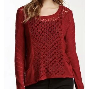 Papillon red crochet sweater